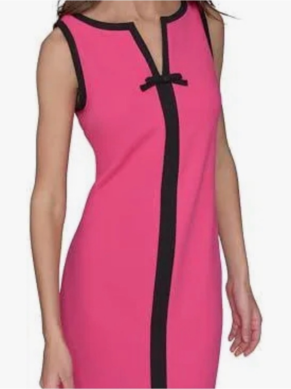 Karl Lagerfeld Hot Pink Sleeveless Shift with Black Trim